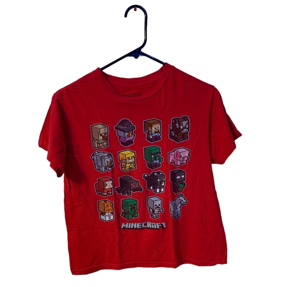 mojang minecraft red tshirt